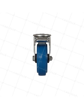 Rotante INOX A Orificio de fijación EN CAOUTCHOUC ÉLASTIQUE A FREIN DIÁMETRO 125 MM CARGA 150 KG- INOX O 125NS AF AZUL
