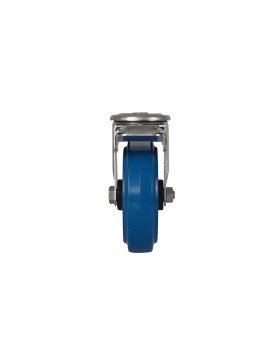 Rotante INOX A Orificio de fijación EN CAOUTCHOUC ÉLASTIQUE A FREIN DIÁMETRO 125 MM CARGA 150 KG- INOX O 125NS AF AZUL