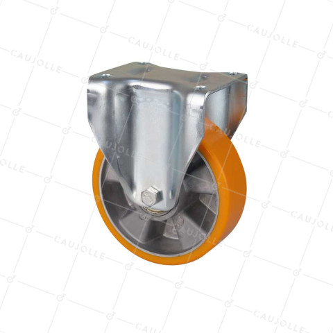 RUEDA FIJA DE POLIURETANO Y LLANTA DE ALUMINIO CON UN DIÁMETRO DE 160 MM CARGA 500 KG - S77AR 160 • Caujolle