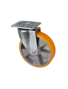 RUEDA GIRATORIA DE POLIURETANO CON LLANTA DE ALUMINIO DIÁMETRO 200 MM CARGA 500 KG - S76AR 200