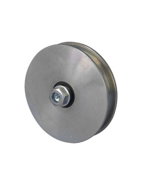 RUEDA DE PUERTA ANCHA CON RANURA CUADRADA DIÁMETRO 160 MM PARA RAIL CUADRADO DE 20 MM CARGA 1.6T EJE 16 MM - GAGC160L