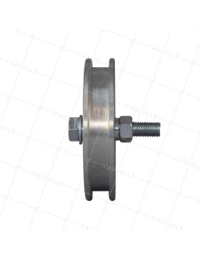 RUEDA DE PUERTA ANCHA CON RANURA CUADRADA DIÁMETRO 160 MM PARA RAIL CUADRADO DE 20 MM CARGA 1.6T EJE 16 MM - GAGC160L