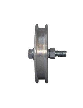 RUEDA DE PUERTA ANCHA CON RANURA CUADRADA DIÁMETRO 160 MM PARA RAIL CUADRADO DE 20 MM CARGA 1.6T EJE 16 MM - GAGC160L
