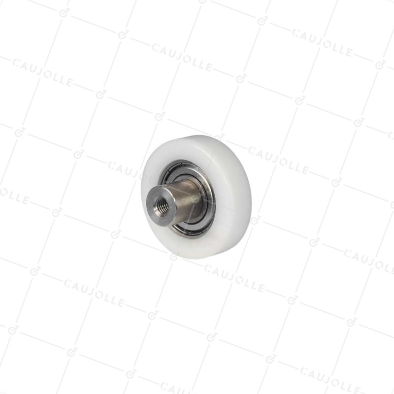 RUEDA DE GUÍA LINEAL EN POM DIÁMETRO 42 MM CON EJE ROSCADO M6 INOX 304