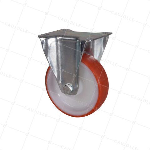 Rotante FIJA DE MANUTENCIÓN EN NYLON/POLIURETANO DIÁMETRO 150 MM CARGA 300 KG - S75NP 150 • Caujolle