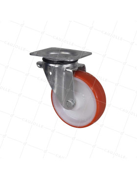 Rotante DE MANUTENCIÓN EN NYLON/POLIURETANO DIÁMETRO 150 MM CARGA 300 KG - S74NP 150 • Caujolle