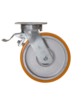 Rotante GIRATORIA CON FRENOS DE POLIURETANO REFORZADO LLANTA DE HIERRO DIÁMETRO 250 MM CARGA 1400 KG - S80 250P AF