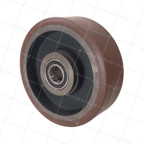 Rueda DE POLIURETANO DE ALTA VELOCIDAD DIÁMETRO 300 MM CARGA 2400 KG-SFVK 300X100 LM100 RB45 • Caujolle
