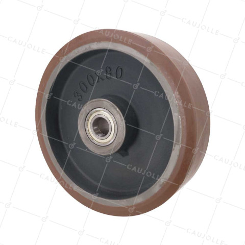 Rueda DE POLIURETANO PARA ALTA VELOCIDAD DIÁMETRO 300 MM CARGA 2400 KG - SFVK 300X80 LM86 RB30 • Caujolle