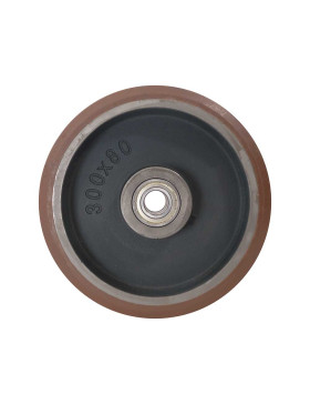 Rueda EN POLIURETANO CON DISSIPACIÓN DE CALOR DIÁMETRO 300 MM CARGA 2400 KG SFKV 300X80 LM86 RB30