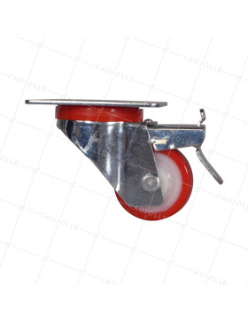 Rotante BAJO DIÁMETRO 60 MM CARGA FUERTE 120 KG CON FRENO DE NYLON POLIURETANO