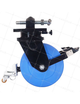 Rotante DE CONTENEDOR DE NYLON AZUL DOBLE 305 MM CARGA EXTREMA 10000 KG HORQUILLA REFORZADA - SERIE CENTAURO