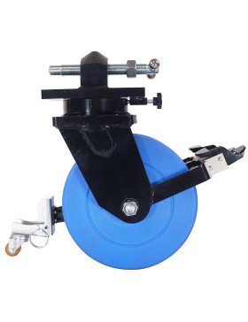 Rotante DE CONTENEDOR DE NYLON AZUL DOBLE 305 MM CARGA EXTREMA 10000 KG HORQUILLA REFORZADA - SERIE CENTAURO
