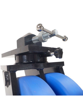 Rotante DE CONTENEDOR DE NYLON AZUL DOBLE 305 MM CARGA EXTREMA 10000 KG HORQUILLA REFORZADA - SERIE CENTAURO