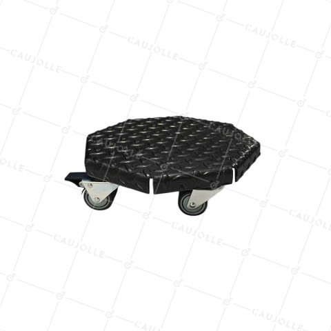 PLATAFORMA DE ACERO PINTURA NEGRA ULTRA ROBUSTA PARA MACETAS REDONDAS DE 30 CM DE DIÁMETRO CARGA 270 KG - BLACK OCTO 30 • Caujolle