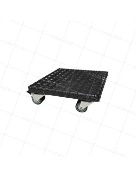 PLATAFORMA DE ACERO ULTRA ROBUSTA NEGRA A Rotantes 30 CM X 30 CM CARGA 270 KG - BLACK SQUARE 30 • Caujolle