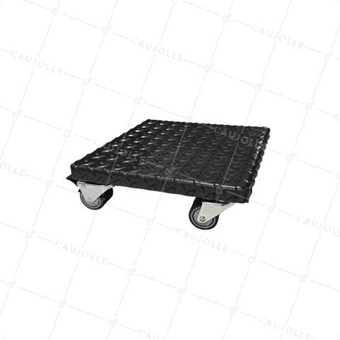 PLATAFORMA DE ACERO ULTRA ROBUSTA NEGRA A Rotantes 30 CM X 30 CM CARGA 270 KG - BLACK SQUARE 30 • Caujolle