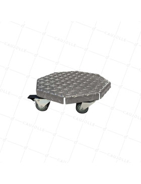 PLATAFORMA DE ACERO PINTURA GRIS ULTRA ROBUSTA PARA MACETAS REDONDAS DE 30 CM DE DIÁMETRO CARGA 270 KG - STRONG OCTO 30 • Caujolle