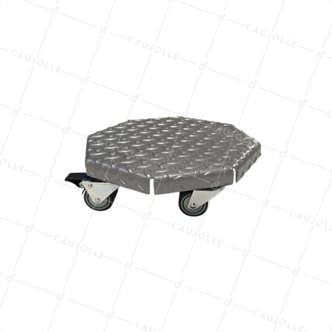 PLATAFORMA DE ACERO PINTURA GRIS ULTRA ROBUSTA PARA MACETAS REDONDAS DE 30 CM DE DIÁMETRO CARGA 270 KG - STRONG OCTO 30 • Caujolle