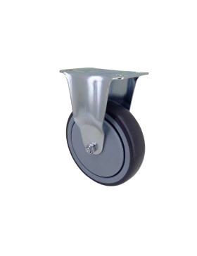 RUEDA FIJA DE CAUCHO FLEXIBLE ANTI- DESGASTE Y NO MANCHANTE DIÁMETRO 125MM CARGA 150 KG - S15.F 125
