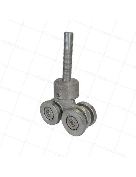 CARRO PIVOTANTE DE 4 RODILLOS PARA PUERTA CORREDIZA SUSPENDIDA DE 750KG - CARRO PIV 4 GAL GRANDE • Caujolle
