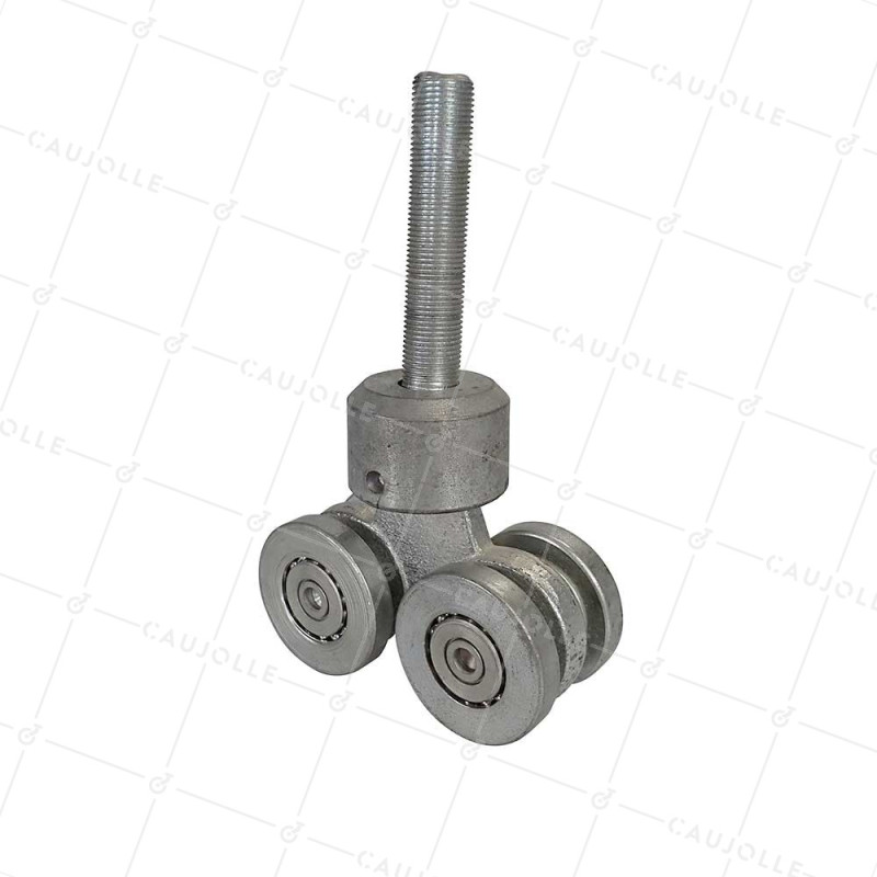 CARRO PIVOTANTE DE 4 RODILLOS PARA PUERTA CORREDIZA SUSPENDIDA DE 750KG - CARRO PIV 4 GAL GRANDE