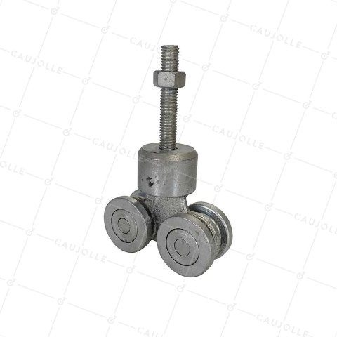 CARRO PIVOTANTE DE 4 RODILLOS PARA PUERTA CORREDIZA SUSPENDIDA DE 650KG - CARRO PIV 4 ROD MEDIO • Caujolle