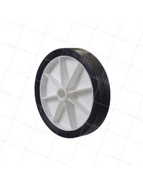 Rueda DE MANUTENCIÓN PVC LLANTA BLANCA DIÁMETRO 200 MM CARGA 100 KG EJE 20 MM - S2000PVC 200 A20 BLANCO • Caujolle