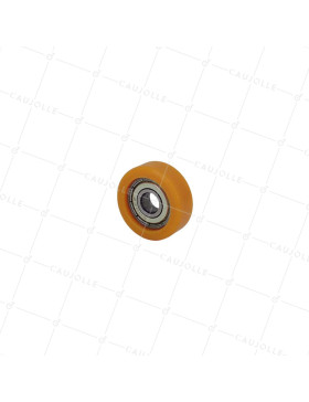 Rueda EN POLIURETANO DIÁMETRO 30 MM CARGA 30 KG Cojinete A BOLAS DE 8 MM - Rueda 30/11 LM 8 RB8 PU NARANJA • Caujolle