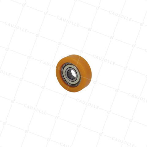 Rueda EN POLIURETANO DIÁMETRO 30 MM CARGA 30 KG Cojinete A BOLAS DE 8 MM - Rueda 30/11 LM 8 RB8 PU NARANJA • Caujolle