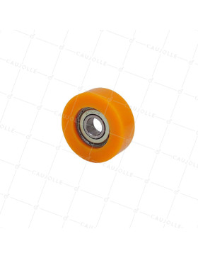 Rueda EN POLIURETANO DIÁMETRO 40 MM CARGA 30 KG Cojinete DE BALAS DE 10 MM - Rueda 40/15 LM 8 RB10 PU NARANJA • Caujolle