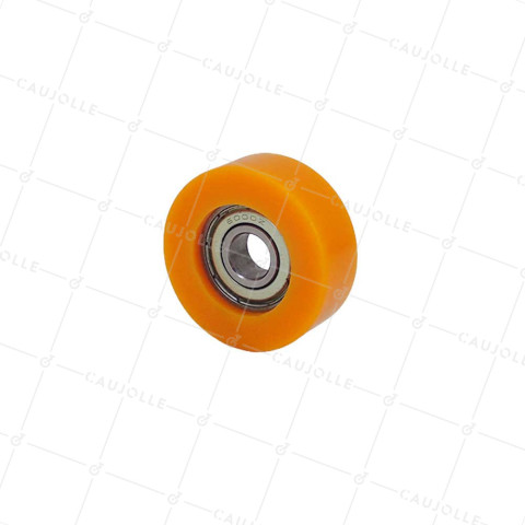 Rueda EN POLIURETANO DIÁMETRO 40 MM CARGA 30 KG Cojinete DE BALAS DE 10 MM - Rueda 40/15 LM 8 RB10 PU NARANJA • Caujolle
