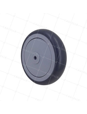 Rueda SILENCIOSA DE CAUCHO Cojinete DE BOLAS DIÁMETRO 100 MM CARGA 100 KG EJE 8 MM - Rueda GRIS CHU 125/32 LM 40 RB 8 • Caujolle
