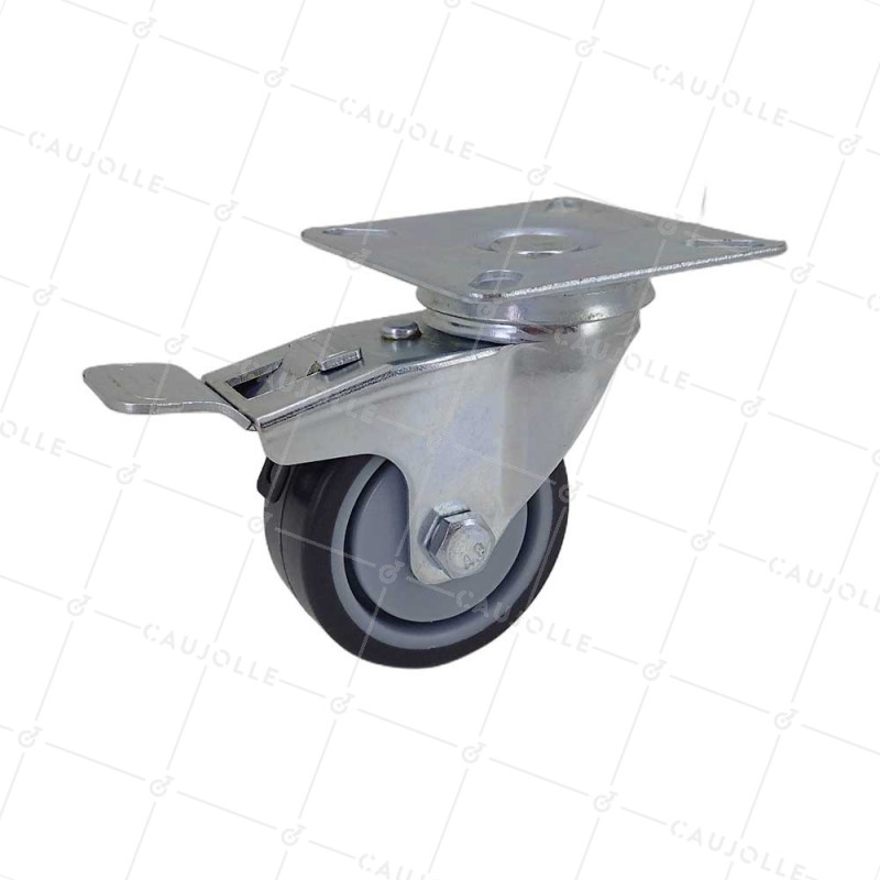 Rotante DE FRENOS DE CAUCHO SUAVE ANTI DESGASTE Y NO MANCHANTE DIÁMETRO 50MM CARGA 40 KG - S15.P 50BL DESCUENTO