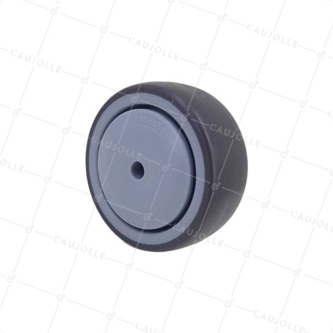 Rueda EN CAUCHO FLEXIBLE ANTI- DESGASTE Y NO MANCHANTE DIÁMETRO 80MM CON FIJACIÓN DE 8 MM - GAL S15 80 RB • Caujolle