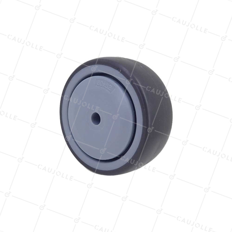 Rueda EN CAUCHO FLEXIBLE ANTI- DESGASTE Y NO MANCHANTE DIÁMETRO 80MM CON FIJACIÓN DE 8 MM - GAL S15 80 RB