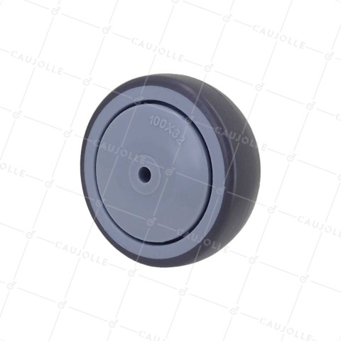 Rueda DE CAUCHO SUAVE ANTI DESGASTE Y NO MANCHANTE DIÁMETRO 100MM CON FIJACIÓN DE 8 MM - GAL S15 100 RB • Caujolle