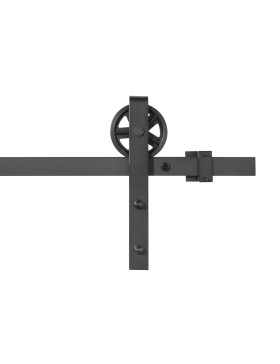 KIT COMPLETO SIN MANIJA A GALANDAGE PARA PUERTA CORREDIZA SUSPENDIDA ESTILO PULLEY DE GRANERO LONGITUD 2 M CARGA 100KG