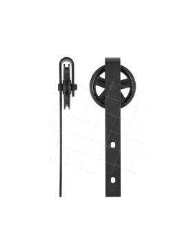 KIT COMPLETO SIN MANIJA A GALANDAGE PARA PUERTA CORREDIZA SUSPENDIDA ESTILO PULLEY DE GRANERO LONGITUD 2 M CARGA 100KG