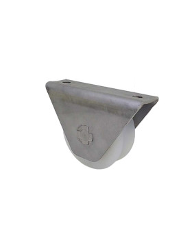 Rueda DE PORTAIL EN NYLON CON SOPORTE DE INOX PARA ATORNILLAR O SOLDAR DIÁMETRO 80 MM PARA RAIL REDONDO DE 20MM CARGA 650 KG - M