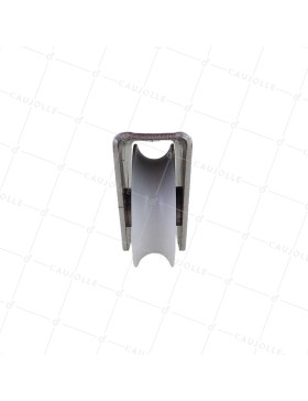 Rueda DE PORTAIL EN NYLON CON SOPORTE DE INOX PARA ATORNILLAR O SOLDAR DIÁMETRO 80 MM PARA RAIL REDONDO DE 20MM CARGA 650 KG - M