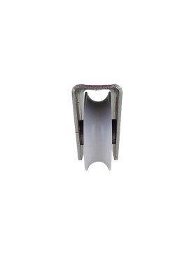 Rueda DE PORTAIL EN NYLON CON SOPORTE DE INOX PARA ATORNILLAR O SOLDAR DIÁMETRO 80 MM PARA RAIL REDONDO DE 20MM CARGA 650 KG - M
