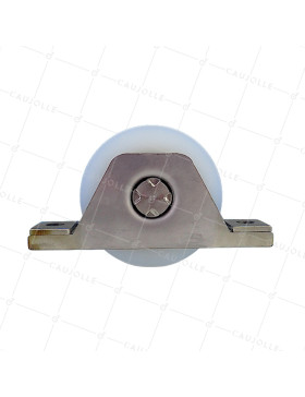 MONTURA PARA PORTAL EMPOTRADO CON Rueda DE DIÁMETRO 80MM EN NYLON CON Canal REDONDA DE 20MM Y MONTURA EN INOX CARGA 650KG - MTSP