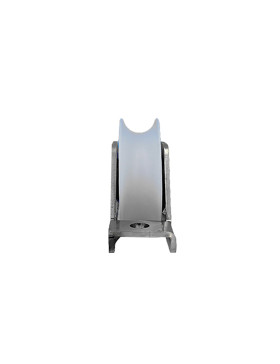 MONTURA PARA PORTAL EMPOTRADO CON Rueda DE DIÁMETRO 80MM EN NYLON CON Canal REDONDA DE 20MM Y MONTURA EN INOX CARGA 650KG - MTSP