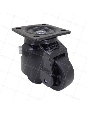 RUEDA TRANSFORMABLE EN PATA FIJA PARA UTILIZACIÓN REGULAR DIÁMETRO 75 MM CARGA 750 KG - ESTABILIZADOR 75 A CRIC • Caujolle