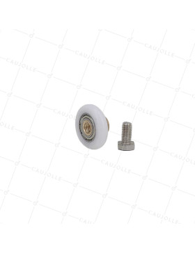 Rueda DE PUERTA DE DUCHA HOMBRO Y ROSCADO DIÁMETRO 25x5.5 LONGITUD DEL CUBO 11 + BOLSA M6