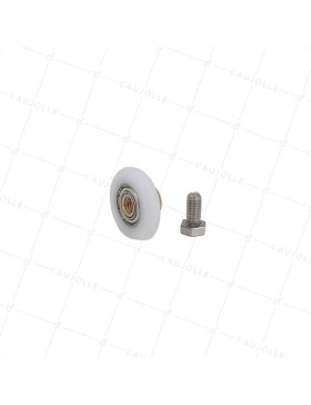 Rueda PUERTA DE DUCHA HOMBRO ROSCADO DIAM 27/5.5 LM10 M6 + TORNILLO