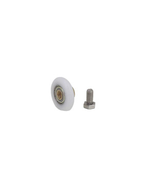 Rueda PUERTA DE DUCHA HOMBRO ROSCADO DIAM 27/5.5 LM10 M6 + TORNILLO
