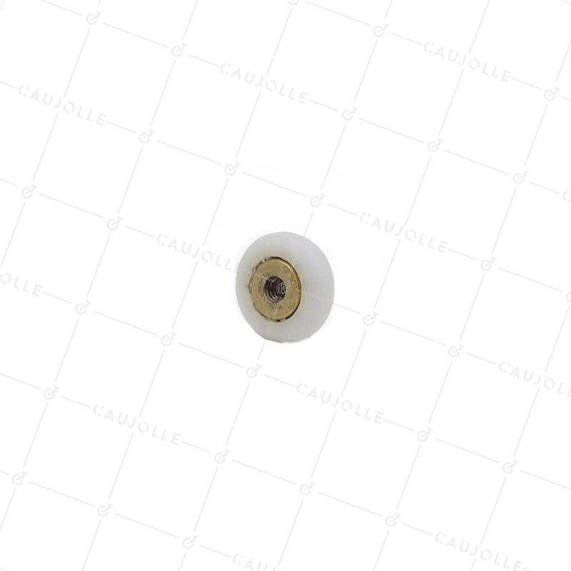 Rueda DE PUERTA DE DUCHA CON HOMBRO Y ROSCA DIÁMETRO 19X6 LONGITUD MANDRINO 9MM SIN TORNILLO