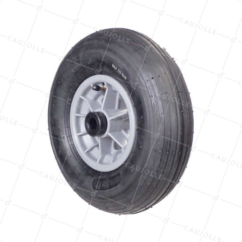 Rueda de carretilla GONFLABLE DIÁMETRO 325 MM CARGA 125 KG PARA EJE DE 20 MM - S1006P 6 PULGADAS L20/100 • Caujolle